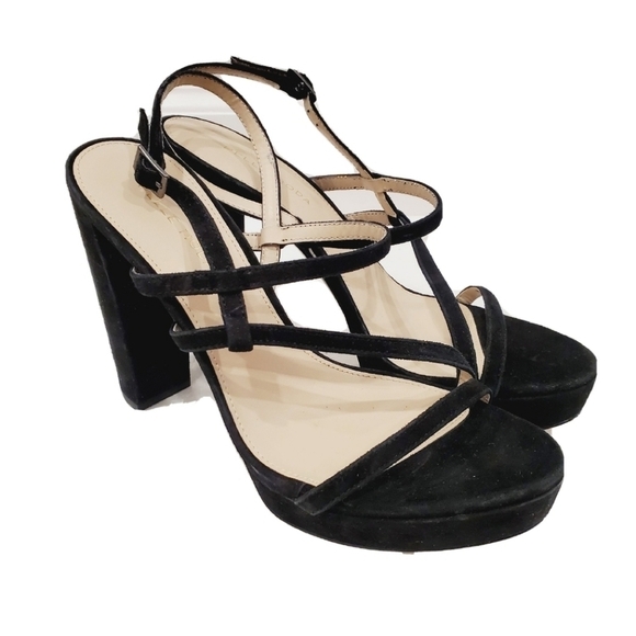 NEW Pelle Moda Patsi Platform Sandal Black Suede - Picture 2 of 5